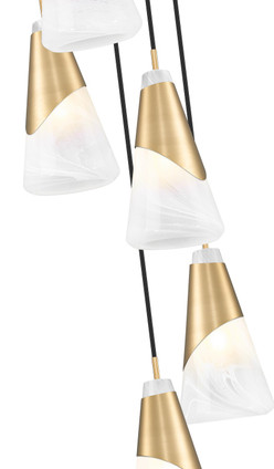Aimie Five Light Chandelier (828P6-5R-MGLD)