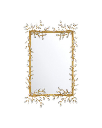 Currey and Company - 1000-0161 - Mirror - Forget-Me-Not - Clear / Chinois Gold Leaf
