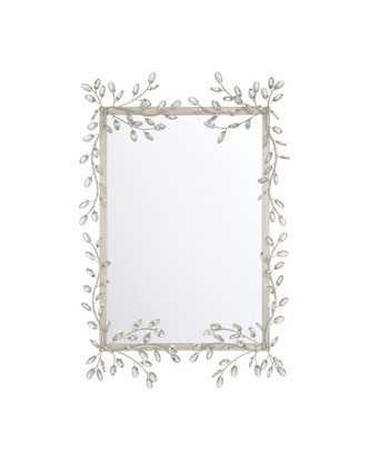 Currey and Company - 1000-0162 - Mirror - Forget-Me-Not - Clear / Silver Leaf