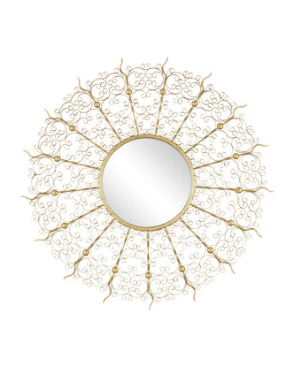Currey and Company - 1000-0165 - Mirror - Levain Round Mirror - Gold Leaf