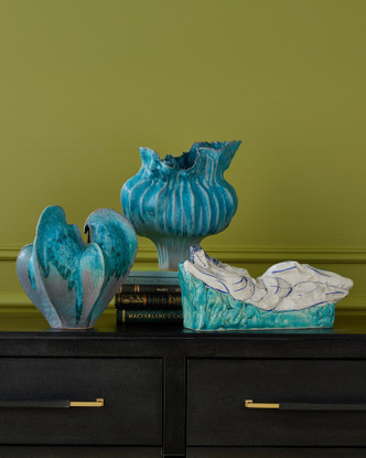 Flying Silk Blue Vase Vase (1200-0981)