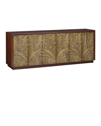 Currey and Company - 3000-0324 - Credenza - Jardin - Walnut/Antique Brass