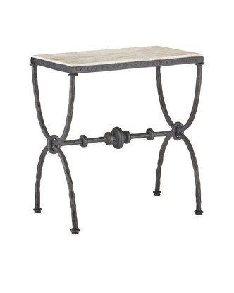 Currey and Company - 4000-0243 - Side Table - Agora - Natural/Rustic Bronze