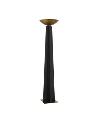 Currey and Company - 8000-0167 - LED Floor Lamp - Calyx Torchiere - Black/Antique Brass