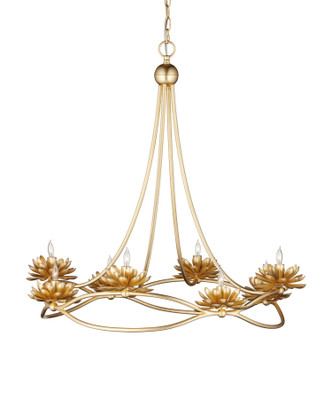 Currey and Company - 9000-1278 - Eight Light Chandelier - Cyrene Gold Chandelier - Gold Leaf