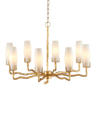 Currey and Company - 9000-1285 - Eight Light Chandelier - Mathilda - White/Matte Gold