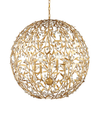 Currey and Company - 9000-1289 - Four Light Chandelier - Secret Garden - Clear / Contemporary Gold Leaf / Contemporary Gold