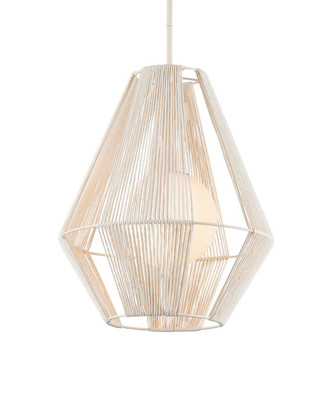 Currey and Company - 9000-1304 - One Light Pendant - Fraxel - White/Frosted White/Vanilla