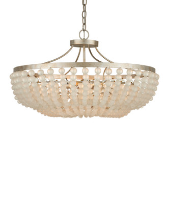 Currey and Company - 9000-1323 - Four Light Semi-Flush Mount - Chanteuse - Frosted / Silver Granello