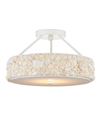 Currey and Company - 9000-1324 - LED Semi-Flush Mount - Turbinella - Natural / Sugar White / White