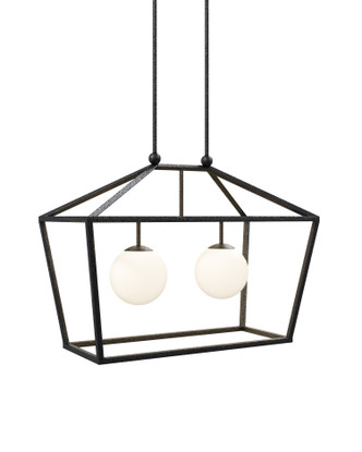 Currey and Company - 9500-0023 - Two Light Lantern - Denison - Black / Frosted White