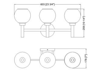 Sutton Three Light Vanity (7502-3V-MB)