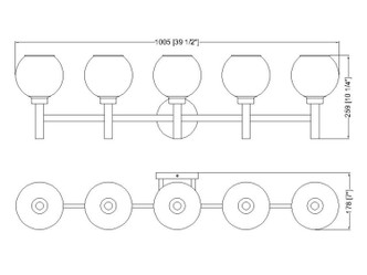 Sutton Five Light Vanity (7502-5V-BG)
