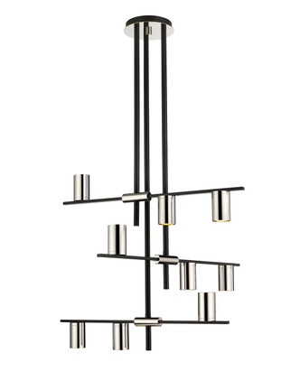 Z-Lite - 814-9MB-PN - Nine Light Chandelier - Calumet - Matte Black + Polished Nickel
