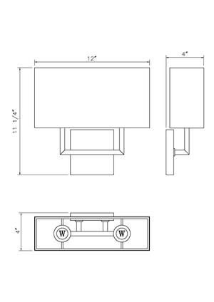 Saxon Two Light Wall Sconce (815-2S-PN)