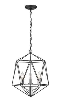 Z-Lite - 918-14MB-CH - Three Light Chandelier - Geo - Matte Black + Chrome