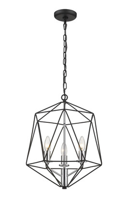 Geo Three Light Chandelier (918-14MB-CH)
