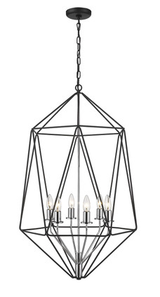 Z-Lite - 918-35MB-CH - Six Light Chandelier - Geo - Matte Black + Chrome