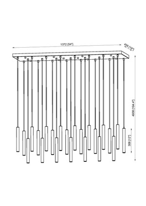 Forest LED Linear Chandelier (919MP12-23L-BN-LED)