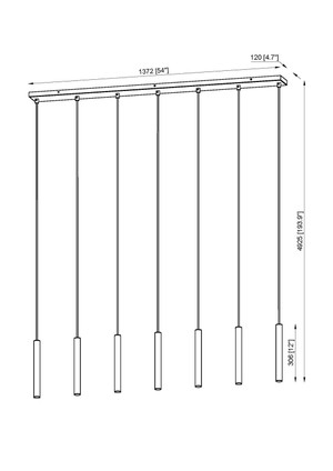 Forest LED Linear Chandelier (919MP12-7L-MB-LED)