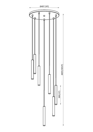 Forest LED Chandelier (919MP12-7R-MGLD-LED)