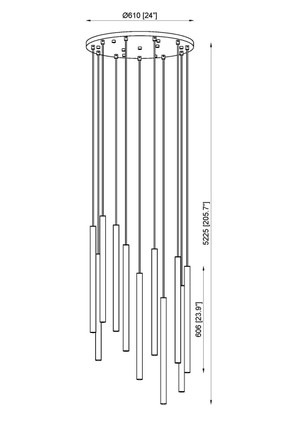 Forest LED Chandelier (919MP24-11R-BN-LED)