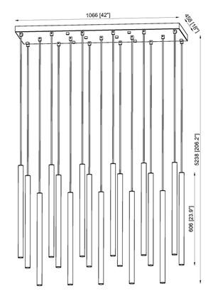 Forest LED Linear Chandelier (919MP24-17L-BN-LED)
