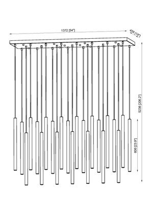 Forest LED Linear Chandelier (919MP24-23L-BN-LED)