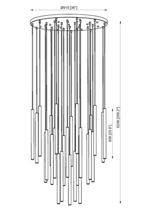 Forest LED Chandelier (919MP24-27R-MB-LED)