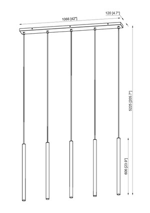 Forest LED Linear Chandelier (919MP24-5L-MB-LED)