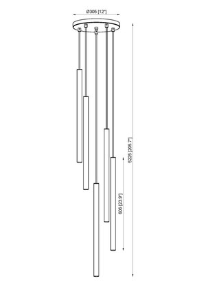 Forest LED Chandelier (919MP24-5R-BN-LED)