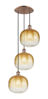 Innovations - 113B-3P-AC-G481-10AM - Three Light Pendant - Ballston - Antique Copper