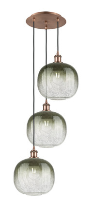 Innovations - 113B-3P-AC-G481-10SL - Three Light Pendant - Ballston - Antique Copper