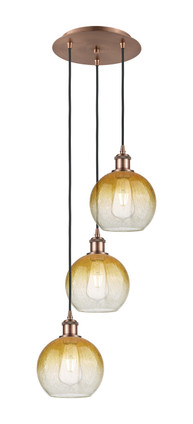 Innovations - 113B-3P-AC-G483-8AM - Three Light Pendant - Ballston - Antique Copper