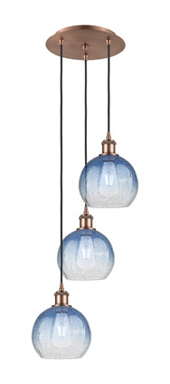 Innovations - 113B-3P-AC-G483-8SB - Three Light Pendant - Ballston - Antique Copper