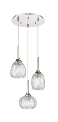 Innovations - 113B-3P-PN-G323-MU - Three Light Pendant - Berkshire - Polished Nickel