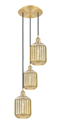 Innovations - 113B-3P-SG-G460-7ME - Three Light Pendant - Ballston - Satin Gold
