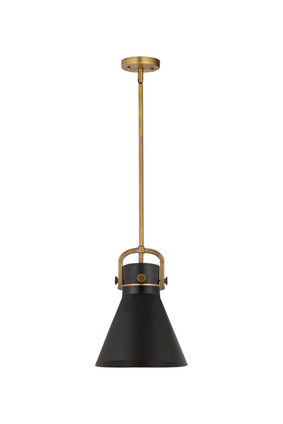 Innovations - 410-1SM-BB-M411-10BK - One Light Mini Pendant - Downtown Urban - Brushed Brass