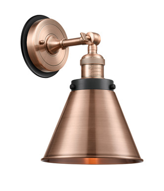 Innovations - 203AC-BPBK-HRBK-M13-AC - One Light Wall Sconce - Franklin Restoration - Antique Copper