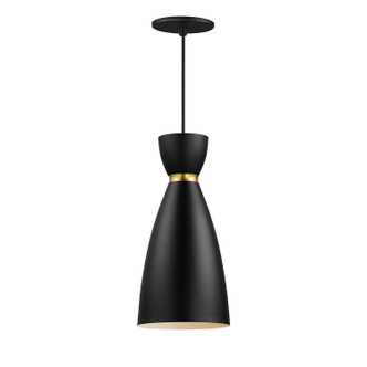 Maxim - 11301BKSBR - One Light Mini Pendant - Carillon - Black / Satin Brass