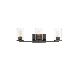 Maxim - 11843CDABBK - Three Light Bath Vanity - Sleek - Antique Brass / Black