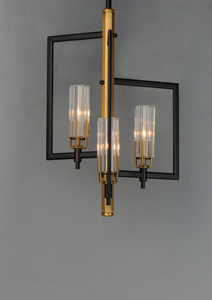 Flambeau Three Light Chandelier (16113CLBKAB)