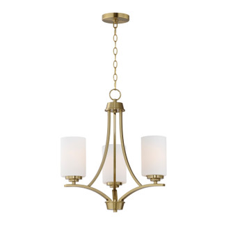 Maxim - 20033SWSBR - Three Light Chandelier - Deven - Satin Brass