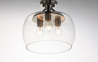 Goblet Three Light Semi-Flush Mount (26130CLBKSN)