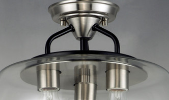 Goblet Three Light Semi-Flush Mount (26130CLBKSN)