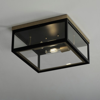 Neoclass Two Light Outdoor Flush Mount (30059CLBKGLD)