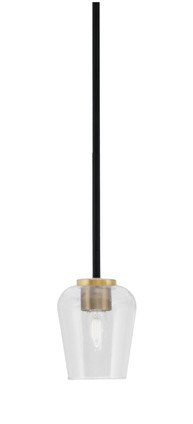 Toltec Lighting - 6201-MBNAB-210 - One Light Mini Pendant - Sandia - Matte Black & New Age Brass