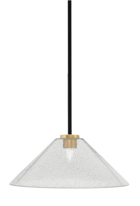 Toltec Lighting - 6201-MBNAB-2162 - One Light Pendant - Sandia - Matte Black & New Age Brass