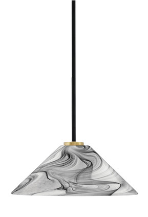 Toltec Lighting - 6201-MBNAB-2169 - One Light Pendant - Sandia - Matte Black & New Age Brass