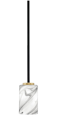 Toltec Lighting - 6201-MBNAB-3009 - One Light Mini Pendant - Sandia - Matte Black & New Age Brass